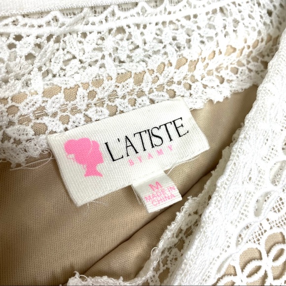 L’ATISTE by Amy White Nude Eyelet Mini Bell Sleeve - Picture 6 of 15